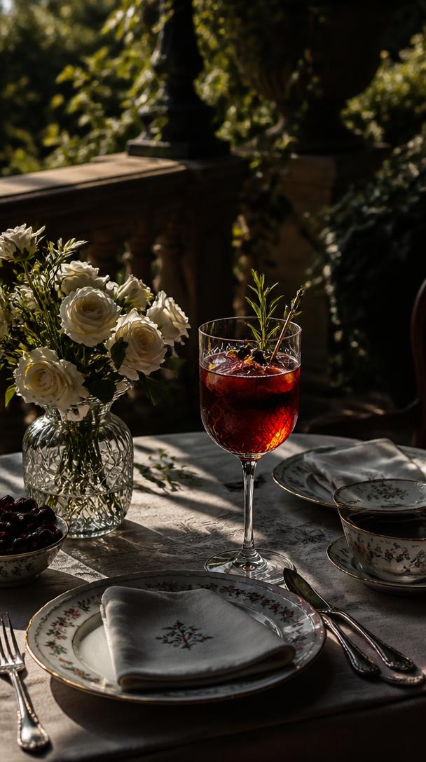 A BloomCraft serve on a garden terrace table in afternoon light